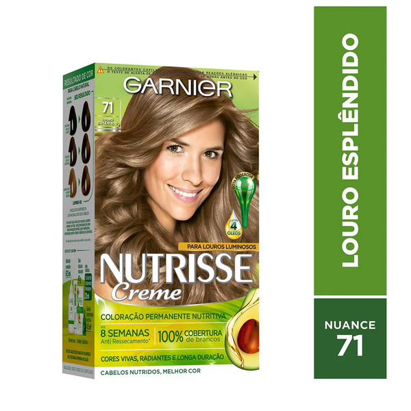 Tinta de Cabelo Garnier Nutrisse 71 Louro Cinza Medio