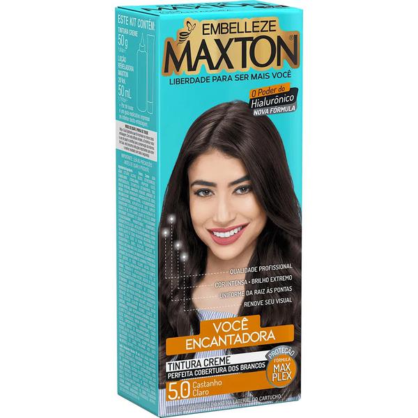 Tinta de Cabelo Maxton - 5.0 Castanho Claro