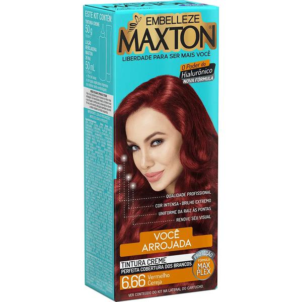 Tinta de Cabelo Maxton - 6.66 Vermelho Cereja