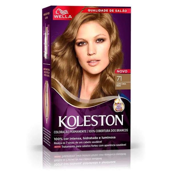 Tinta de Cabelo Wella Koleston 71 Louro Cinza Médio