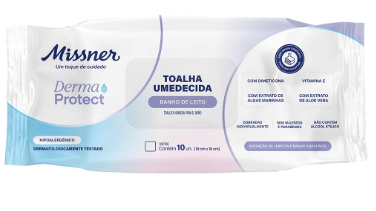 TOALHA UMED BANHO DE LEITO 10UN MISSNER