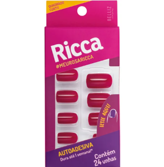 UNHAS POSTICAS RICCA QUAD CURTO ROSA SEXY 24UN