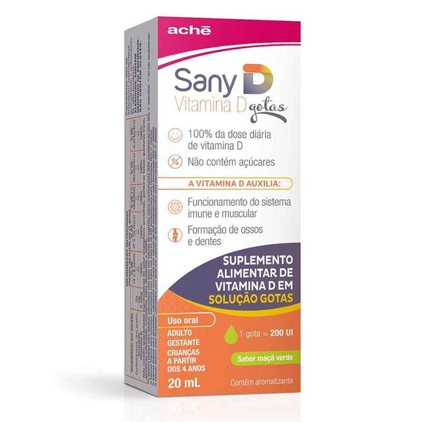 Vitamina D 200UI Sany D Maçã Verde Gotas 10ml
