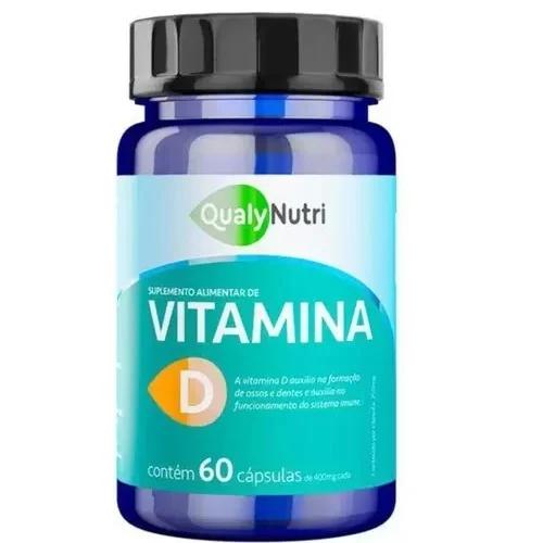 Vitamina D QualyNutri frasco com 60 cápsulas