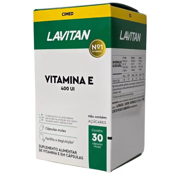 Vitamina e Suplemento Alimentar 400Ui Lavitan Cimed 30 Cápsulas