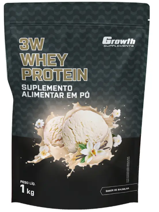 WHEY PROTEIN GROWTH 3W BAUNILHA 1KG