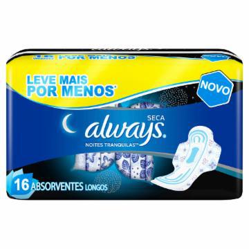 ABSORVENTE ALWAYS ACTIVE NOITES TRANQUILAS LV + PG - C/16