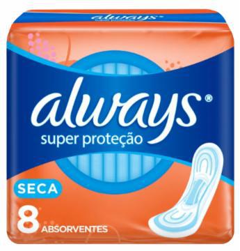 ABSORVENTE ALWAYS SUPER PROTECAO SECA S/A C/8