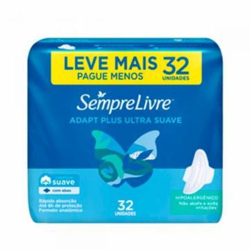 ABSORVENTE SEMPRE LIVRE ADAPT PLUS SUAVE C/A C/32 LV+ PG-