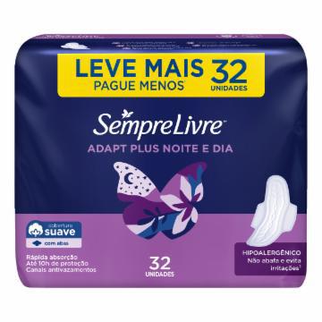 ABSORVENTE SEMPRE LIVRE NOTURNO SUAVE C/A C/32 LV+ PG-