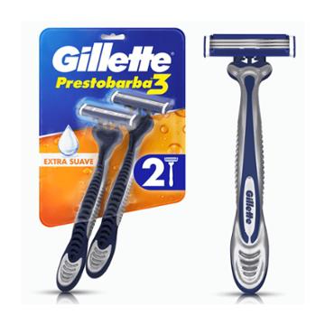 APARELHO BARBEAR GILLETTE PRESTOBARBA 3 EXTRA SUAVE C/2