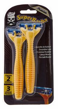 APARELHO BARBEAR SUPER BARBA AMARELO C/3 LAMINAS C/2 UND 
