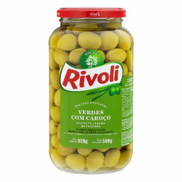 AZEITONA RIVOLI VERDE COM CAROCO VIDRO 500G