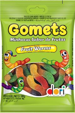BALA DORI GOMETS MINHOCAS 100G