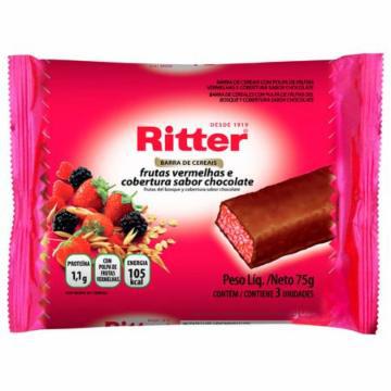 BARRA CEREAL RITTER FRUTAS VERMELHAS E CHOCOLATE 75G