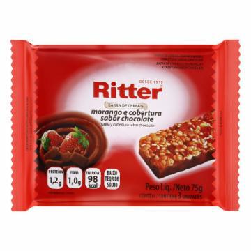 BARRA CEREAL RITTER MORANGO E CHOCOLATE 75G