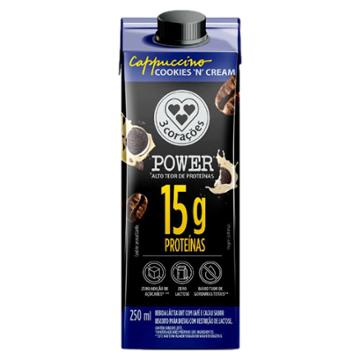 BEB LACTEA 3CORACOES CAPPUCCINO POWER WHEY COOKIES 250ML