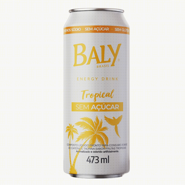 BEBIDA ENERGETICA BALY TROPICAL SEM ACUCAR LATA 473ML