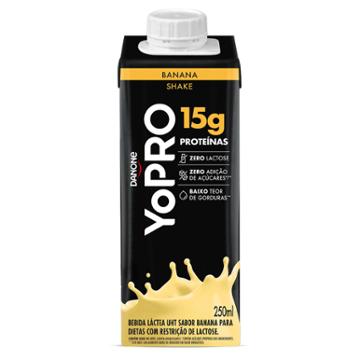 BEBIDA LACTEA UHT DANONE YOPRO 15G PROTEIN BANANA 250ML