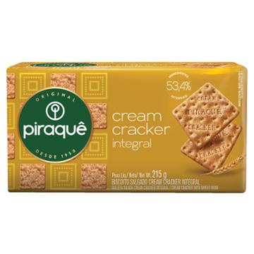BISCOITO CREAM CRACKER INTEGRAL PIRAQUE 215G