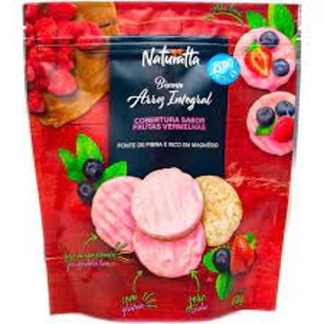 BISCOITO DE ARROZ NATURATTA COB FRUTAS VERMELHAS 60G 