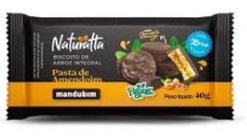 BISCOITO DE ARROZ NATURATTA PASTA DE AMENDOIM COBERTO CHOCOLATE 40G
