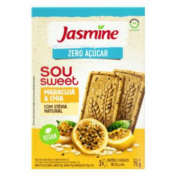 BISCOITO JASMINE SOU SWEET MARACUJA CHIA ZERO ACUCAR 75G