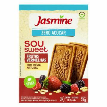 BISCOITO JASMINE SOU SWEETFRUTAS VERMELHAS ZERO ACUCAR 75G