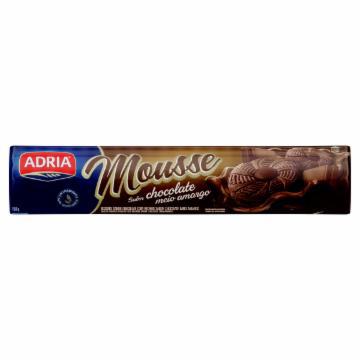 BISCOITO RECHEADO ADRIA MOUSSE CHOCOLATE MEIO AMARGO 130g