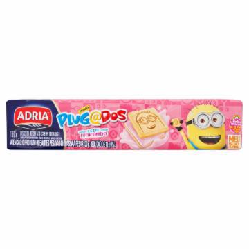 BISCOITO RECHEADO ADRIA PLUGADOS QUADRADO MORANGO 130g
