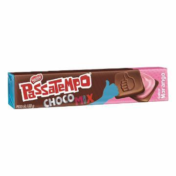 BISCOITO RECHEADO NESTLE PASSATEMPO CHOCOMIX MORANGO 130g
