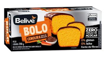 BOLO BELIVE SEM GLUTEN CENOURA COB/CHOC ZERO ACUCAR 290G