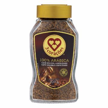 CAFE 3 CORACOES SOLUVEL LIOFILIZADO VIDRO 100G