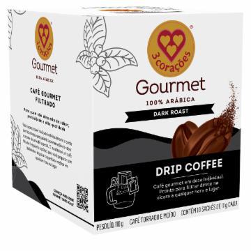 CAFE ESPECIAL 3 CORACOES GOURMERT DARK SACHE C/10 100G
