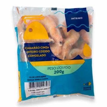 CAMARAO CINZA BUONA PESCA INTEIRO COZIDO CONGELADO 200G