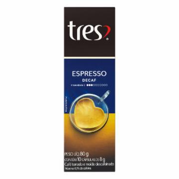 CAPSULA 3CORACOES ESPRESSO DECAF 80G