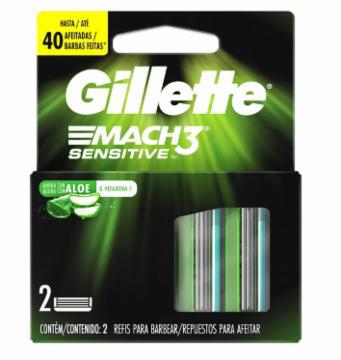 CARGA PARA APARELHO GILLETTE MACH 3 SENSITIVE C/2