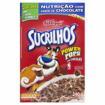 CEREAL KELLOGGS SUCRILHOS CHOCOLATE POWER POPS CAIXA 240G