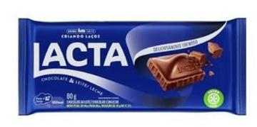 CHOC LACTA AO LEITE 80G