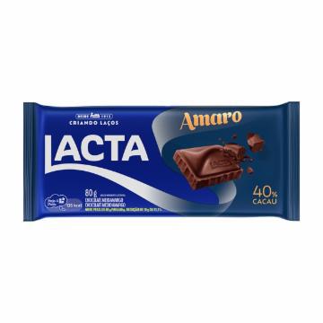 CHOCOLATE LACTA EM BARRA AMARO 40% 80G