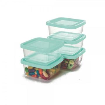 CONJUNTO POTE ERCAPLAST QUADRADO TRANSPARENTE 5 PECAS