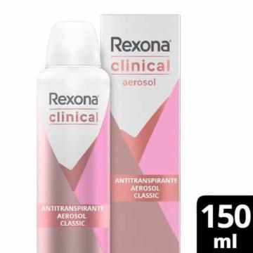 DESODORANTE AEROSOL REXONA CLINICAL FEMININO CLASSIC 150ML