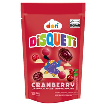 DISQUETI DORI CHOCOLATE CRANBERRY CONFEITOS POUCH 100G