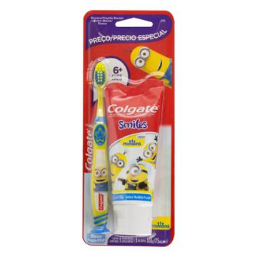 ESCOVA DENTAL COLGATE INFANTIL MINIONS + CREME DENTAL 100G