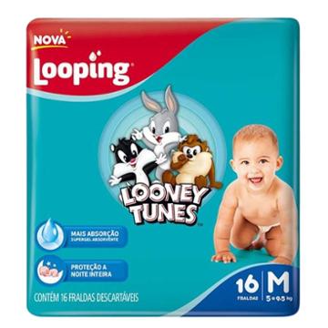 FRALDA BABY LOONEY TUNES INFANTIL M COM 16