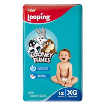 FRALDA BABY LOONEY TUNES INFANTIL XG COM 12