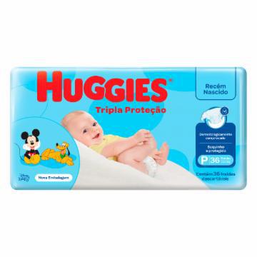 FRALDA HUGGIES INFANTIL DISNEY TRIPLA PROTECAO JUMBO P COM 32