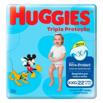 FRALDA HUGGIES INFANTIL DISNEY TRIPLA PROTECAO JUMBO XXG COM 22
