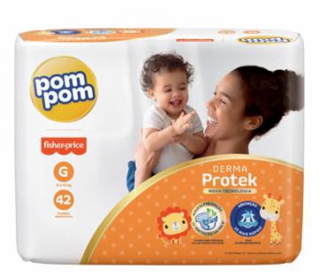 FRALDA POM POM INFANTIL DERMA PROTEK G COM 42