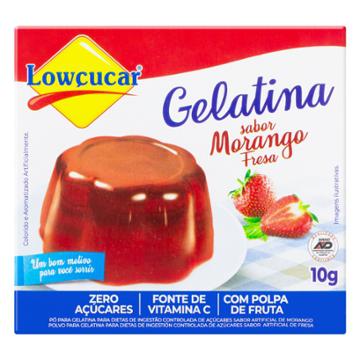 GELATINA LOWCUCAR MORANGO ZERO 10G
